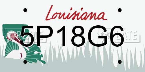 5P18G6 Louisiana License Plate