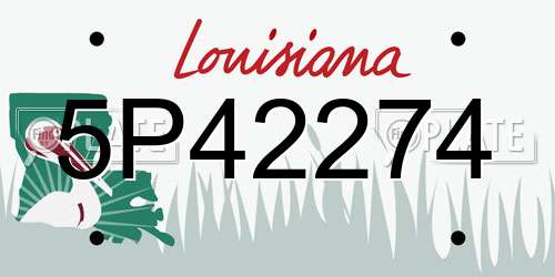 5P42274 Louisiana License Plate