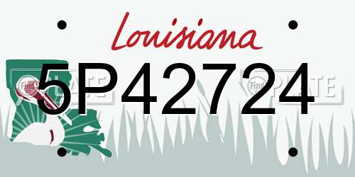 5P42724 Louisiana License Plate