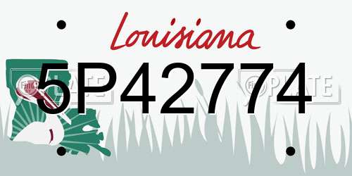 5P42774 Louisiana License Plate