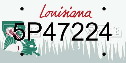 5P47224 Louisiana License Plate