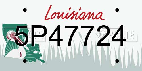 5P47724 Louisiana License Plate