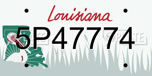 5P47774 Louisiana License Plate