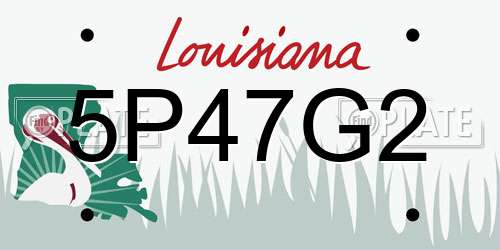 5P47G2 Louisiana License Plate