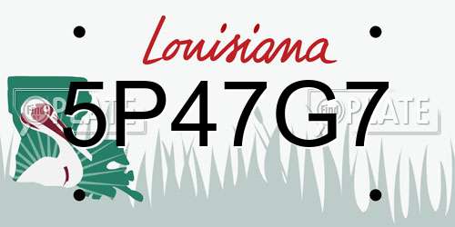 5P47G7 Louisiana License Plate