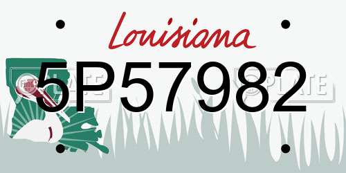 5P57982 Louisiana License Plate