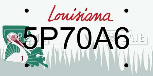 5P70A6 Louisiana License Plate