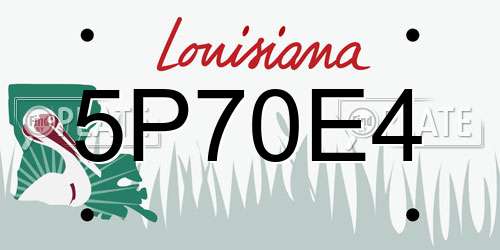 5P70E4 Louisiana License Plate