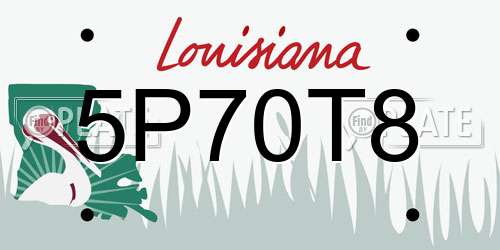 5P70T8 Louisiana License Plate