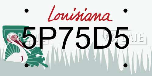 5P75D5 Louisiana License Plate