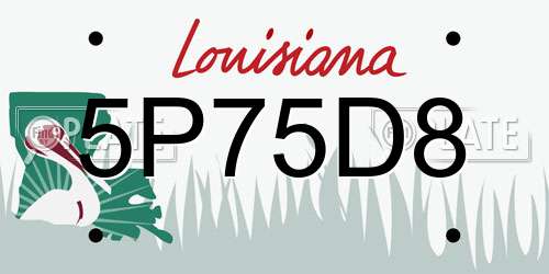 5P75D8 Louisiana License Plate