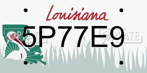 5P77E9 Louisiana License Plate