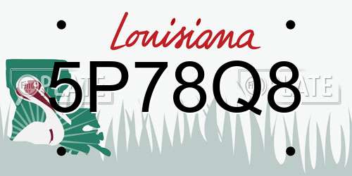 5P78Q8 Louisiana License Plate