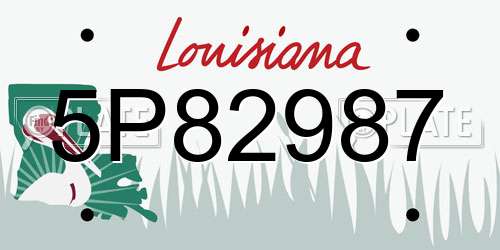 5P82987 Louisiana License Plate