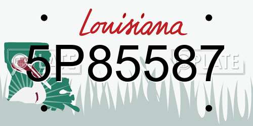 5P85587 Louisiana License Plate