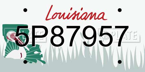 5P87957 Louisiana License Plate