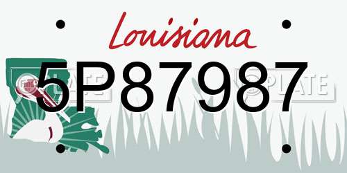 5P87987 Louisiana License Plate