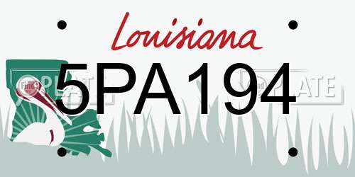 5PA194 Louisiana License Plate