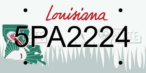 5PA2224 Louisiana License Plate