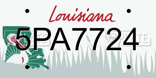 5PA7724 Louisiana License Plate