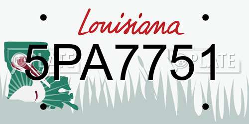 5PA7751 Louisiana License Plate