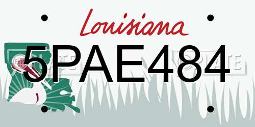 5PAE484 Louisiana License Plate