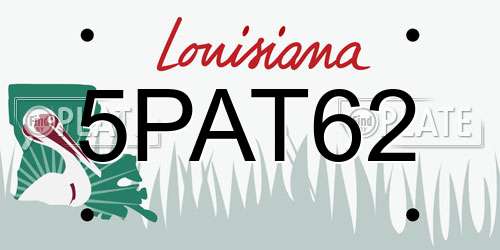 5PAT62 Louisiana License Plate
