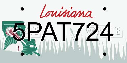 5PAT724 Louisiana License Plate