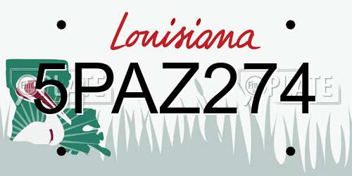 5PAZ274 Louisiana License Plate