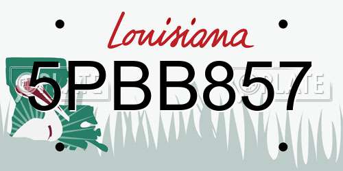 5PBB857 Louisiana License Plate