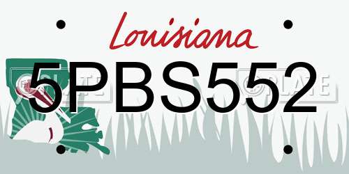 5PBS552 Louisiana License Plate