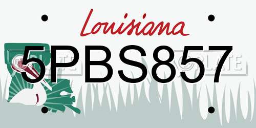 5PBS857 Louisiana License Plate
