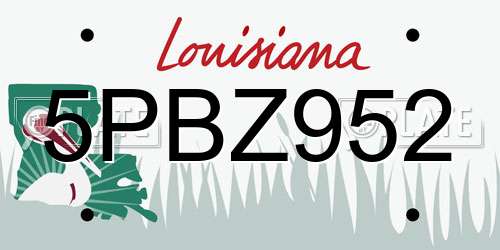 5PBZ952 Louisiana License Plate