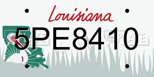 5PE8410 Louisiana License Plate