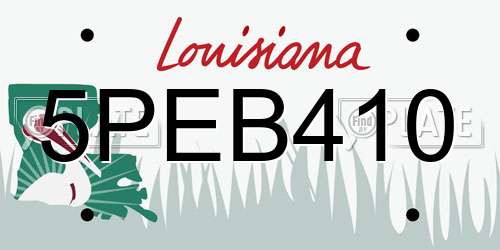 5PEB410 Louisiana License Plate