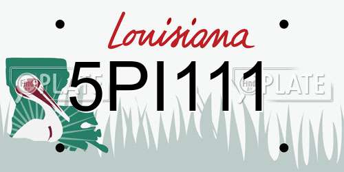 5PI111 Louisiana License Plate