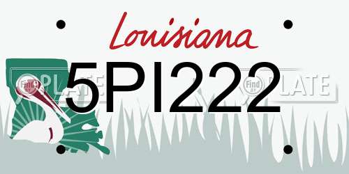 5PI222 Louisiana License Plate
