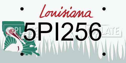 5PI256 Louisiana License Plate