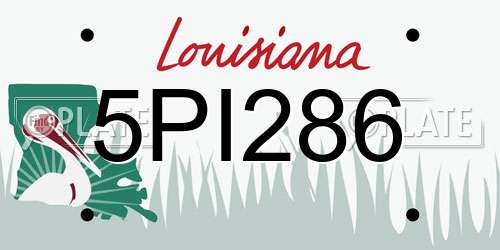 5PI286 Louisiana License Plate