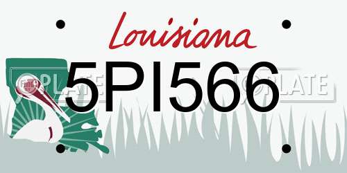 5PI566 Louisiana License Plate