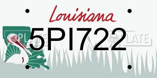 5PI722 Louisiana License Plate