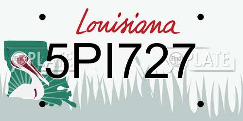 5PI727 Louisiana License Plate