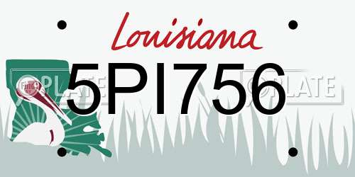 5PI756 Louisiana License Plate