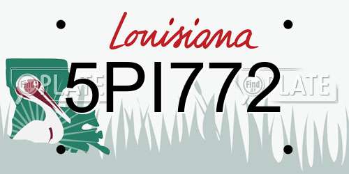 5PI772 Louisiana License Plate