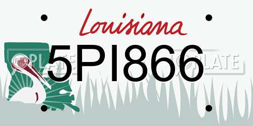5PI866 Louisiana License Plate