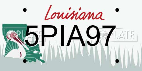 5PIA97 Louisiana License Plate