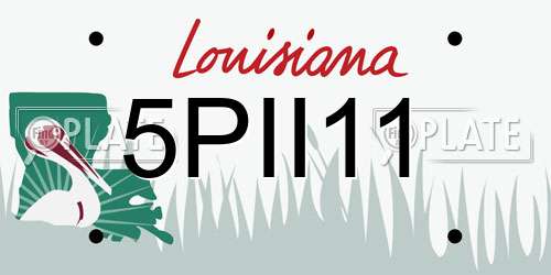 5PII11 Louisiana License Plate