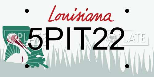 5PIT22 Louisiana License Plate