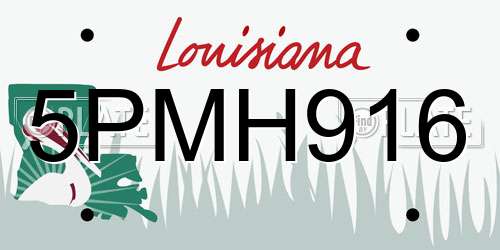 5PMH916 Louisiana License Plate