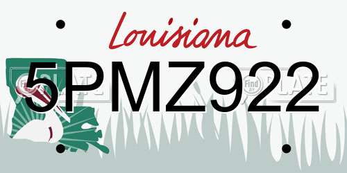 5PMZ922 Louisiana License Plate